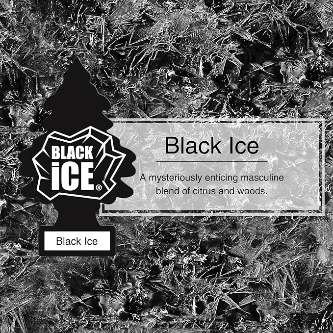 Car Air Freshener | Hanging Paper Tree for Home or Car | Black Ice | 3 Pack