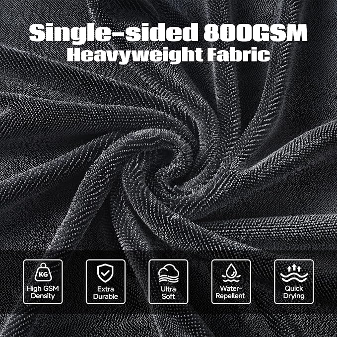 REDKISS 2P 800GSM Large Microfiber Car Towels for SUV Truck Detailing | 35" × 24", Twist Loop, Ultra-Absorbent,Streak-Free, Scratch-Free, No Water Spots