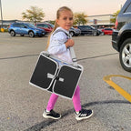 Kids Travel Tray for Car Seat, Road Trip Essential Kids Lap Tray | Toddler Gift for Boy Activities with Dry Erase Board, No-Drop iPad Holder Stand, Cooler Cup Holder & Adjustable Strap, Black