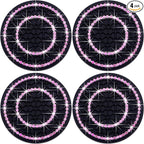4PCS Bling Crystal Rhinestone Cup Holder Coaster, 2.75 inch Soft Silicone Anti-Slip Shockproof, Car Cup Holder Insert Coasters, Universal Car Interior Accessories for Women (Black & Pink)
