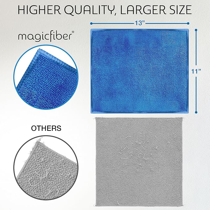 Microfiber Cleaning Cloth - Higher Quality, Larger Size - Micro Fiber Cloth for Cleaning Rags, Dust Cloths, Kitchen Dish Towels (12 Pack, 13”x11”)
