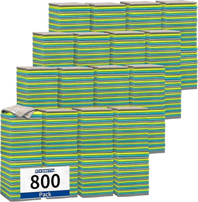 Shop Towels-800 Pack, Multi-Functional Shop Rags, 12 x 16 in Microfiber Cleaning Cloth, Highly Absorbent Cleaning Rags, Cleaning Towels for Car Kitchen Home Office