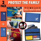 Faraday Bag for Phones & Key Fobs – RFID Shielding Privacy Pouch for Electronic Device Storage, Faraday Sleeve for Personal Data Protection (2 PACK - BLUES)