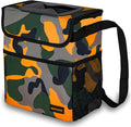 Cute Car Trash Can with Lid – Multipurpose Collapsible Trash Bin for Car, Leak-Proof Organizer, Waterproof Garbage Can with Storage Pockets & Adjustable Straps, 2 Gallons (Camo Orange)