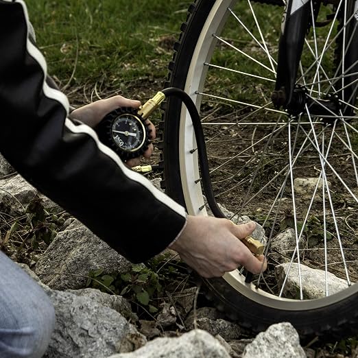 JACO BikePro Bike Tire Pressure Gauge - 60 PSI (MTB Series) | Presta + Schrader Air Chucks