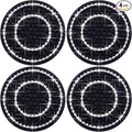 4PCS Bling Crystal Rhinestone Cup Holder Coaster, 2.75 inch Soft Silicone Anti-Slip Shockproof, Car Cup Holder Insert Coasters, Universal Car Interior Accessories for Women (Black & White)