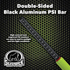 Silverback Hi-Visibility Green Dual Foot Commercial Truck Tire Pressure Gauge, Recalibratable. Heavy Duty Stick Gauge with Black Metal Bar, Range 10-150 PSI in 2 PSI Increments.