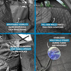 Bulldogology SUV Cargo Liner for Dogs 55"x82" Heavy Duty Complete Pet Trunk Cargo Cover Area - Trunk Cover Car Protector for Dogs Waterproof Nonslip Mat - Dog Cargo Liner SUVs Vans Cars (Large, Black)