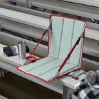 Heated Stadium Seat, Foldable, Lightweight with Carrying Strap, Foam Cushion for Comfort, Adjustable, Back Support, Multi-Functional Use As Stadium Seat or Seat Pad, Gray/Red
