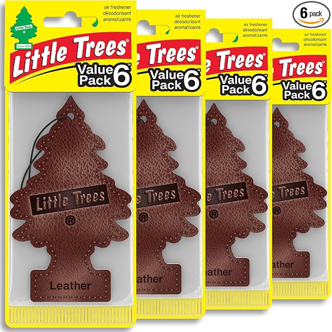 Car Air Freshener | Hanging Tree Provides Long Lasting Scent for Auto and Home | Leather, 24 Air Fresheners