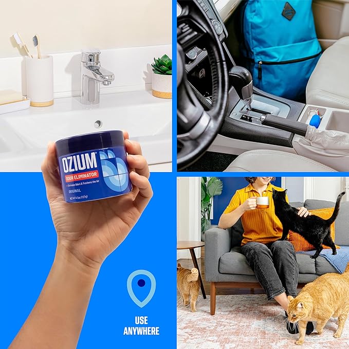 Odor Eliminating Gel - 4.5oz Air Freshener Alternative for Smoke, Pets, and Musty Odors - Long Lasting Odor Remover for Cars, Homes, Closets and Small Spaces - Citrus