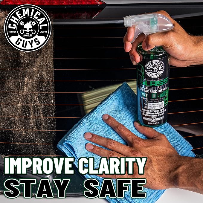 CLD_202 Signature Series Glass Cleaner (Works on Glass, Windows, Mirrors, Navigation Screens & More; Car, Truck, SUV and Home Use), Ammonia Free & Safe on Tinted Windows, 128 fl oz