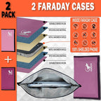 Faraday Bag for Phones & Key Fobs – RFID Shielding Privacy Pouch for Electronic Device Storage, Faraday Sleeve for Personal Data Protection (2 PACK - PINKS)