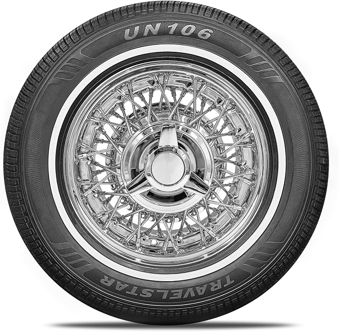 Set of 4 (FOUR) UN106 All Season 195/75R14 18mm White Wall Radial Passenger Car Tire- 195/75-14 92S + Three-Year Road Hazard Warranty Included 195/75/14 (Tire Only)
