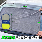 2-Pack Double-Sided Microfiber Car Drying Towel Gray 18 x 23 in | Dual-Sided Design, Includes Figure-8 Car Wash Sponge, Paint Safe, Lint-Free, Machine Washable