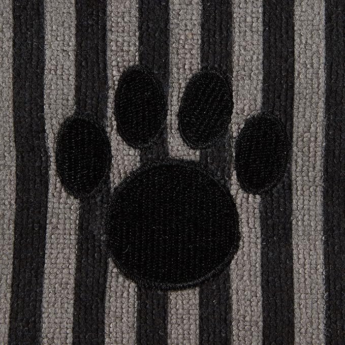 Pet Grooming Towel Collection Absorbent Microfiber X-Large, 41x23.5", Striped Black