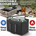 Trunk Organizer with Cooler For SUV Car Trunk, Foldable Storage, Car Accessories for Women Men, Collapsible Bag, 600D Oxford, Non Slip Bottom, Straps, Soft Cover (105L)