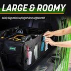 Car Trunk Organizer - Collapsible, Multi-Compartment Automotive SUV Car Organizer for Storage w/Adjustable Straps - Truck & Car Accessories for Women and Men - Black
