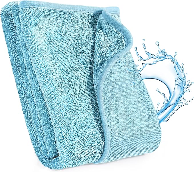 Microfiber Towels for Cars, 63" x 29.5" Car Drying Towel, Blue Reusable Car Towel, Quick Drying Car Microfiber Cleaning Cloth for RVs, SUVs, Trucks