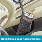 Hanging Car Trash Bag with Waterproof Leakproof Liner, Storage Pocket and Adjustable Strap to Hang in the Front or Back Seat - Southwest