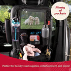Heavy Duty Back Seat Car Organizer Extra Large for Powerful Protection, Sag Proof & Reinforced Corners, Protects iPad & Backseat, 12 Versatile Car Seat Organizer Storage Compartments, (Red)