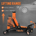 Floor Jack, Hydraulic Portable Car Jack, 2 Ton (3,800 lb) Capacity, Black