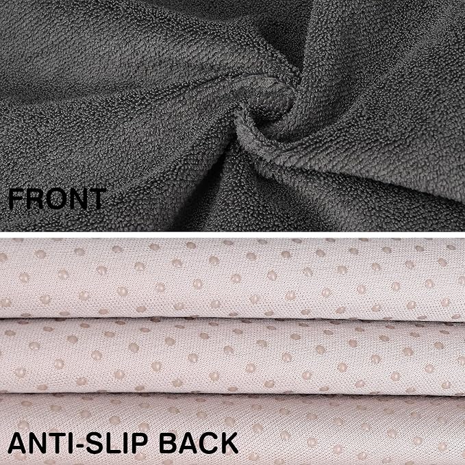 2pcs Grey Waterproof Towel Auto Car Seat Cover Protector Machine Washable - Fit Yoga Running Crossfit Athletes Beach Swimming Outdoor Sports