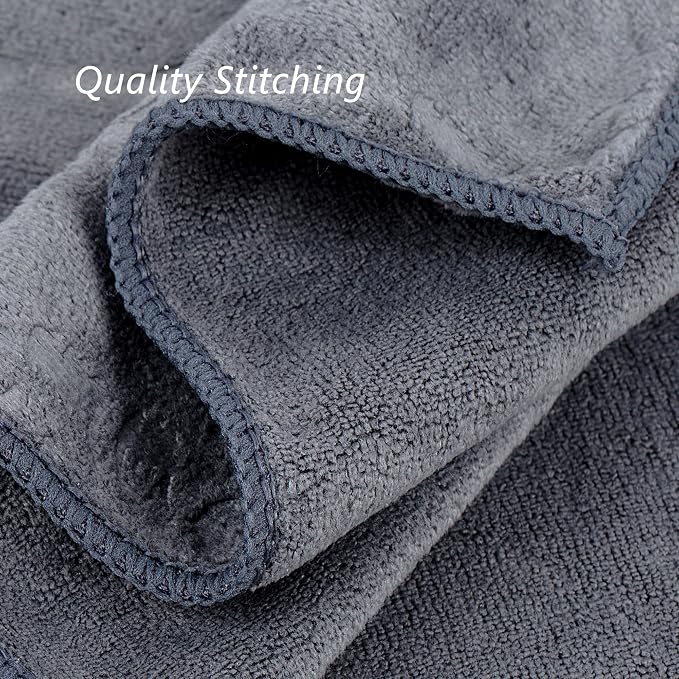 Large Bath Towels Set of 2, 30" x 60", Fast Drying, Soft Super Absorbent Oversized Microfiber Towel for Body, Use for Hotel, Salon, Yoga, Gym,Spa, Sauna, Shower, Pool, Sport - Grey Floral