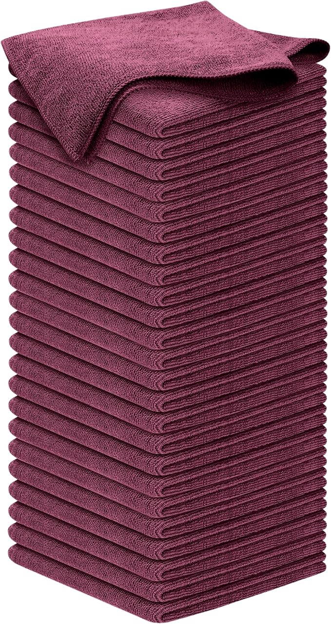 Premium 300GSM Microfiber Cleaning Cloth - 12.5"x12.5" High Performance - 1200 Washes, Ultra Absorbent Microfiber Towels for Cars Undercarriage, Rims & Engine Bay Cleaning - Microfiber Cloth