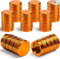 8PCS Tire Valve Stem Caps, Dust Proof, Anodized Aluminum Universal Tire Valve Stem Covers for Cars, SUV, Trucks, Bikes, Motorcycles, Bicycles(Orange)
