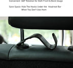 Car Seat Headrest Hook Universal Vehicle Seat Hook Hangers Interior Storage Organizer for Purse Handbag Coats Umbrellas Grocery Bags 4 Pack Black