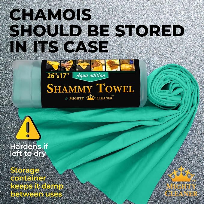 Premium Shammy Cloth for Car Drying - Super Absorbent Reusable Chamois Towel - Scratch-Free - 26'x17'