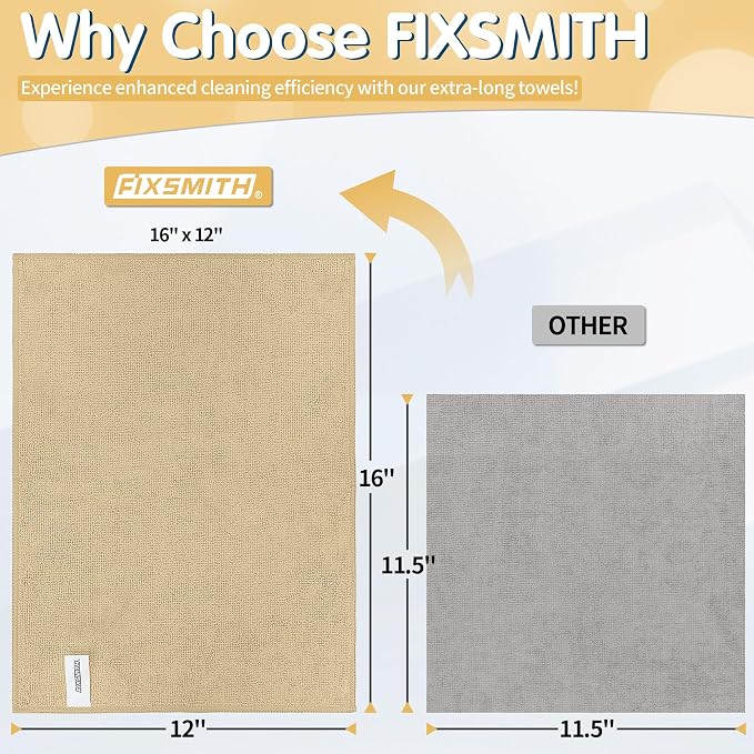 Beige Microfiber Cleaning Cloth -Pack of 8, Highly Absorbent Cleaning Rags, 16"X12" All Purpose Cleaning Towels for Housekeeping, Kitchen, Car, Lint Free and Reusable Microfiber Towels