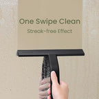 JustHang Shower Squeegee for Glass Doors, All-One-Piece Award-Winning Silicone Squeegee with Built-in Hook for Bathroom, Window, Mirror, Tile Wall,Car, Streak-Free Cleaner Tool,10-Inch Black