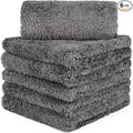 Microfiber Towels for Cars, Car Drying Wash Detailing Towel with Plush Edgeless Microfiber Cloth (Grey)