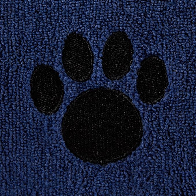 Pet Grooming Towel Collection Absorbent Microfiber X-Large, 41x23.5", Embroidered Navy