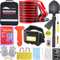 Emergency Roadside Kit for Car Auto Safety Kit with Jumper Cables Headlamp | Gifts for New Drivers with Tow Rope Folding Shovel, Safety Hammer Etc. For Travel, Breakdowns and Emergencies for Men Women