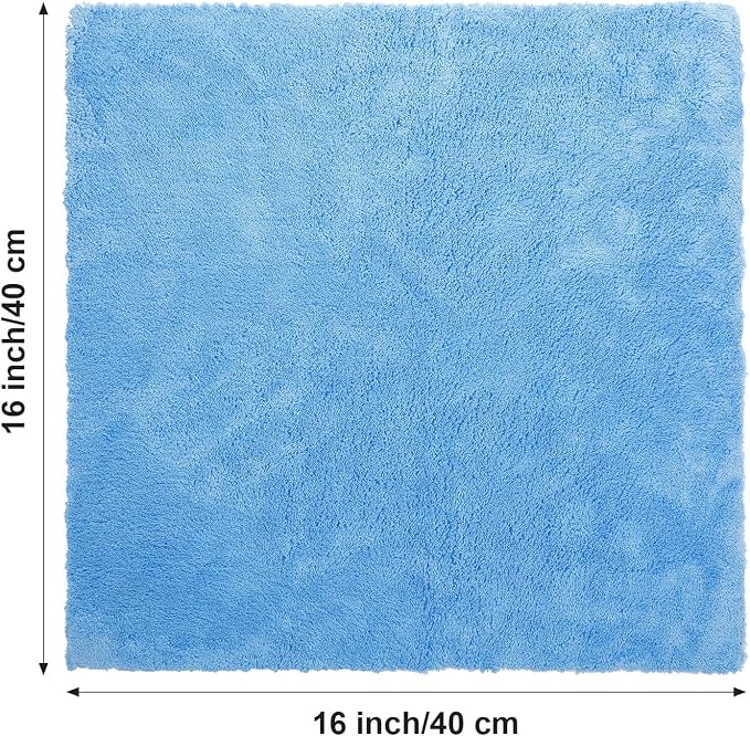 30 Pcs 16 × 16 Inch Microfiber Towels for Cars, 500 GSM Edgeless Plush Car Detailing Towel, Lint Free Scratch Free Cleaning Cloths for Drying, Washing, Polishing, Waxing, Home (Light Blue)