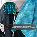 Blackline Car Drying Towel - 2ftx3ft XL-Popular Pick Among Detailing Pros -Aqua 1300 GSM Microfiber Accessory - Absorbs Over 8lbs of Water - Leaves No Streaks, Spots or Scratches - Dries an Entire Car