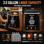 50PCS 1 Pack Car Trash Bags, 2.5 Gal Disposable Garbage Bags for Car, SUV, Truck and RV, Leak-Resistant Odor-Control Bags, Stick-On or Headrest Mount, Alternative to Car Trash Can, Black