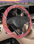 Boho Steering Wheel Cover with Baja Blanket Cloth, Ethnic Style Auto Wheel Cover Made of Coarse Flax, Fits 14 1/2-15 1/4 inches Car Wheel