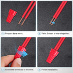 100PCS Red Wire Connectors Kit 14-12 AWG Electric Wire Caps Insulating Insert Twist Electrical Wire Terminal with Spring for Connect Electrical Wiring Automotive Car Truck Boats Marine
