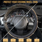 Rhinestones Diamond Bling Steering Wheel Cover, Universal Fit for SUV,Vans,Sedan,Car,Truck 14.5-15inch Universal Fit (Golden) Crystal Glitter for Women Sparkle Girly Sparkling Gold Shining