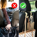 Car Seat Headrest Hook Universal Vehicle Seat Hook Hangers Interior Storage Organizer for Purse Handbag Coats Umbrellas Grocery Bags 4 Pack Beige