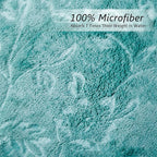Microfiber Bath Towels, Bath Towel 6 Pack(30" x 60"), Oversized, Soft, Super Absortbent and Fast Drying, Multipurpose Use for Sports, Fitness, Yoga, Green-Floral Embossed
