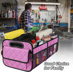 Car Trunk Organizer for SUV, Car Organizers and Storage with Reinforced Handles, Car Accessories for Women/Men 70L Waterproof Polyester Trunk Organizer(Large, Pink)