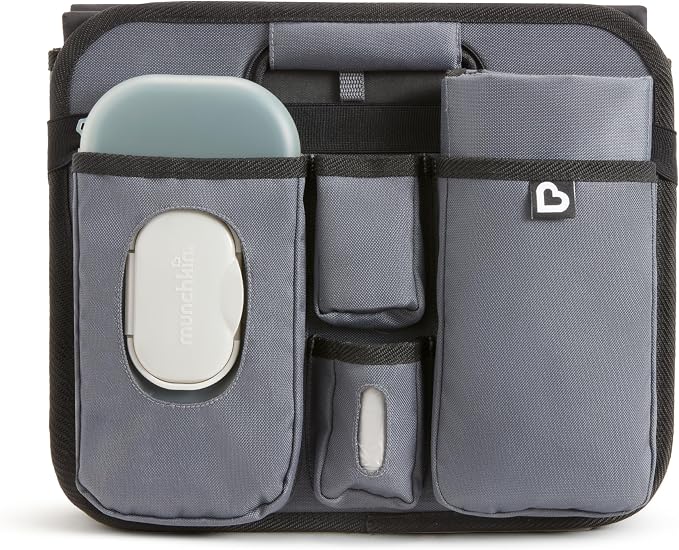 Out-n-About Trunk Organizer for SUVs and Cars with Portable Changing Pad and Wet Baby Wipes for Diaper Changes On-the-Go, Collapsible, Grey