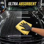 Premium Microfiber Towel for Cars 12 Pack, 400GSM, Quick-Dry, Scratch-Free, High and Low Pile Surface, Gray, Yellow, Blue,16 x 16 Inches, for Car Detailing and Household Use