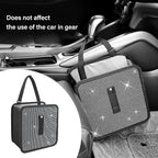 Foldable Car Trash Cans with Rhinestone,Bling Car Trash Bin for Car Seat Organizer & Car Decorations,Universal Bling Car Accessories Car Garbage Can for Most Cars,SUVs,Trucks (White)