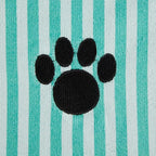 Pet Grooming Towel Collection Absorbent Microfiber X-Large, 41x23.5", Striped Aqua